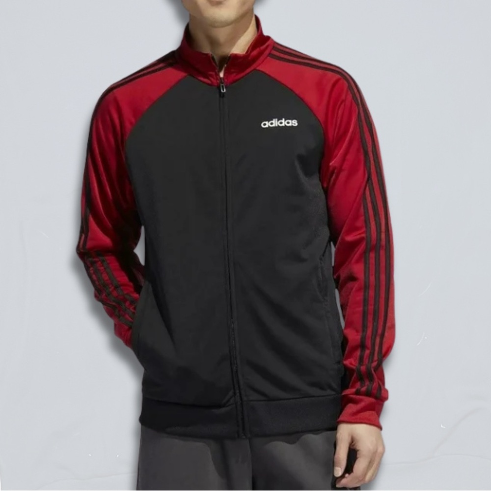 Adidas Men's Black and Red Lightweight Jacket